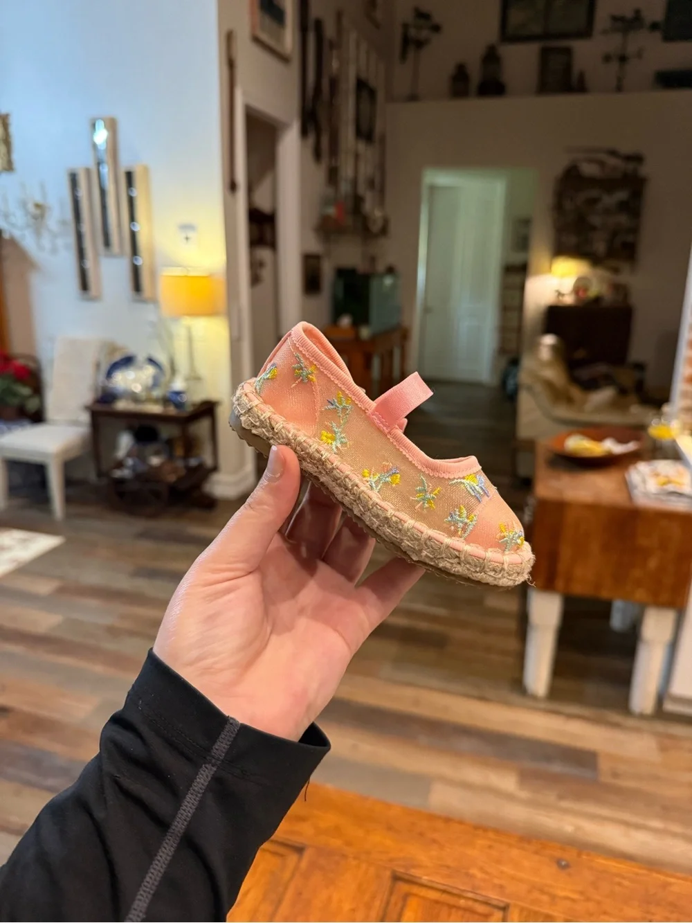 Girls Pink Floral Canvas Cat & Jack Espadrilles